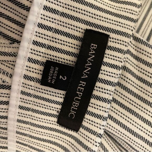 Banana Republic Wide Legged Cropped Sailor Pants White Navy Size 2 - Picture 8 of 10